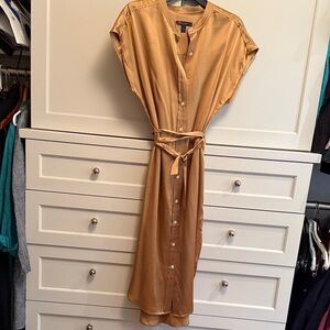 Elegant Mocha Button Front Dress